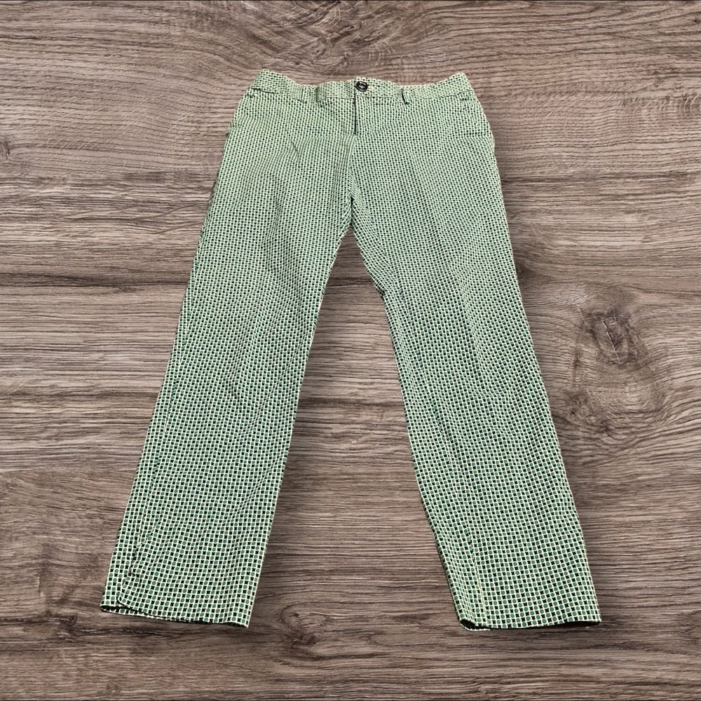 Banana Republic Women’s Skinny Fit Ankle Pants Pattern Green Blue Size 2